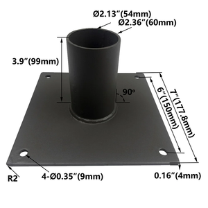 180° WALL MOUNT BRACKET WITH 2-3/8" O.D. TENON