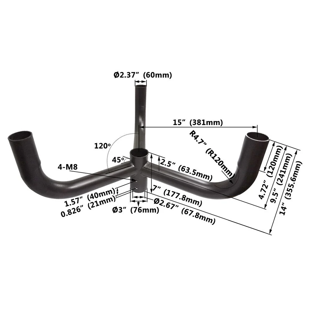 120º TRIPLE BULLHORN ADAPTER