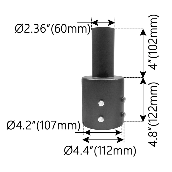 4 INCH ROUND POLE ADAPTER