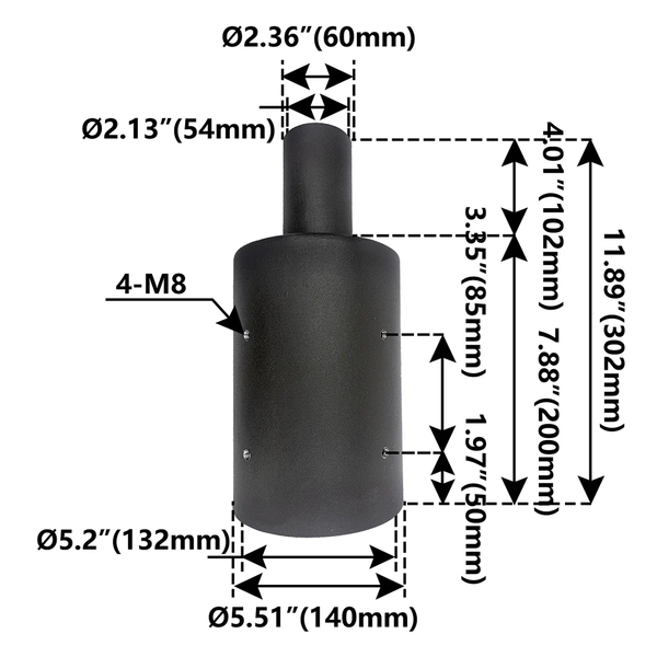 5 INCH ROUND POLE ADAPTER