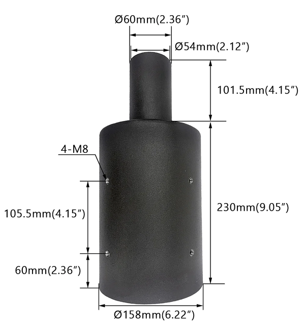 6 INCH ROUND POLE ADAPTER