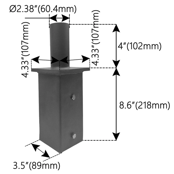 4 INCH SQUARE POLE ADAPTER