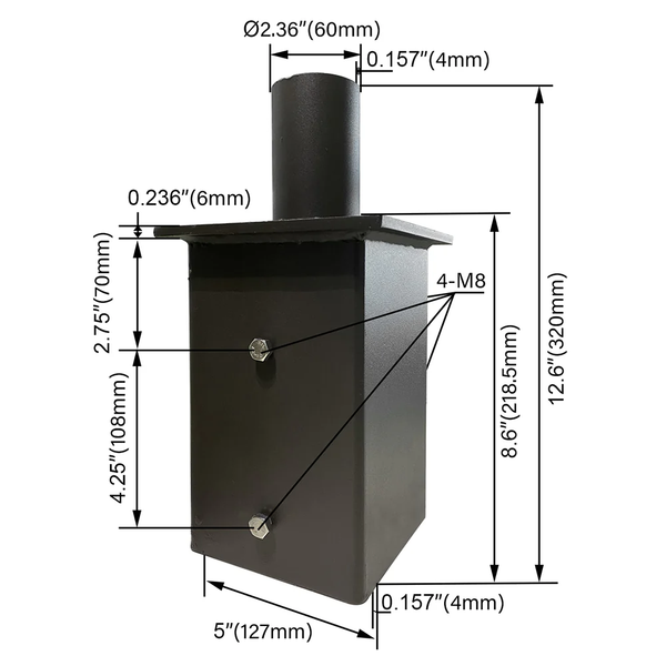 6 INCH SQUARE POLE ADAPTER